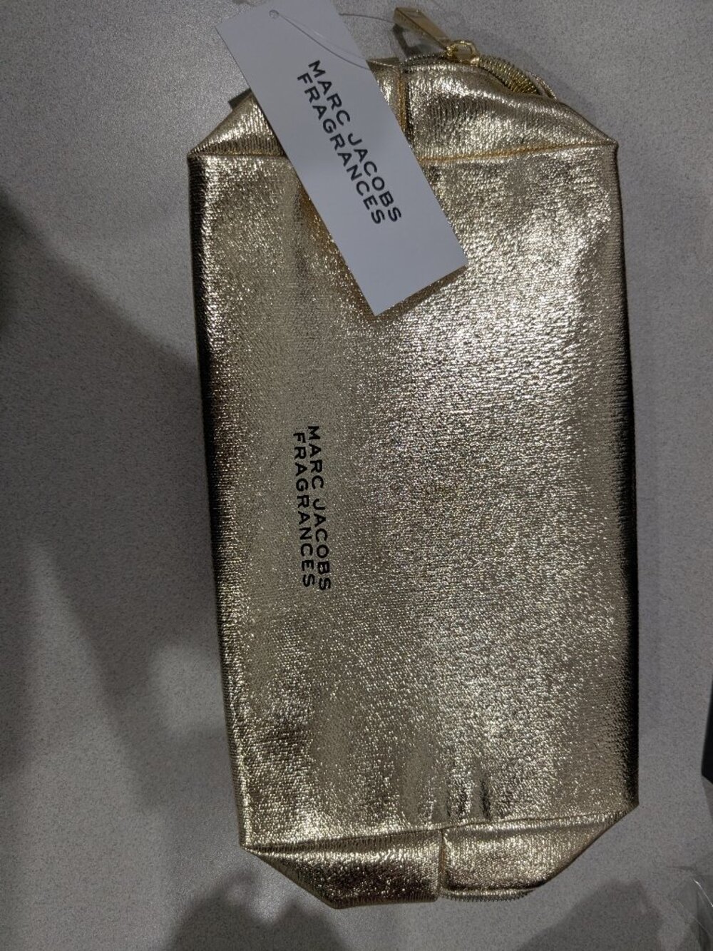 Marc Jacobs brand new pouch cosmetic bag gold shiny travel case